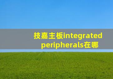 技嘉主板integrated peripherals在哪